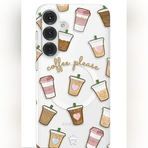 Velvet Caviar "Coffee Please" Clear Phone Case S25+ NIB